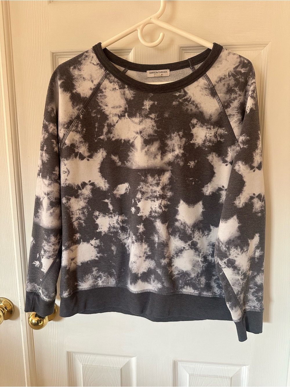 Grayson Threads Black & White Tie-Dye Crewneck Sweatshirt